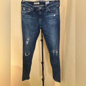 Ag Adriano Goldschmied Legging Ankle Super Skinny Jeans with Distressed Details